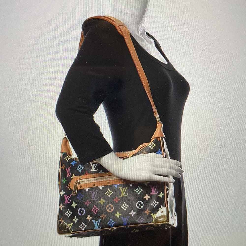 LOUIS VUITTON Boulogne Multi Black Limited Edition Shoulder Rare Zip Bag